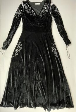Velvet Dress Women's Med Black Silver Altered Cosplay/Costume Fairy Victorian